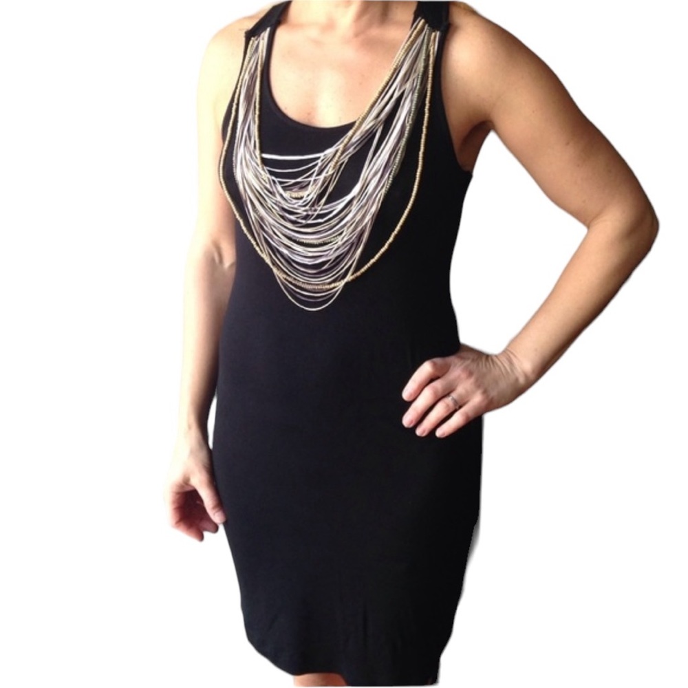 Mini dress/top for leggings w/ attached necklaces